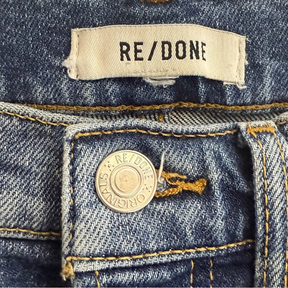 RE/DONE Stove Pipe Jeans in Retro Stone‎ Wash Straight Cropped - Picture 11 of 13